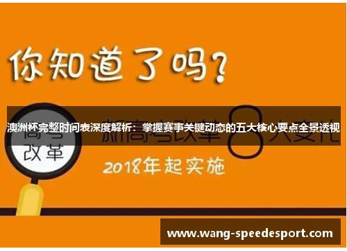 澳洲杯完整时间表深度解析：掌握赛事关键动态的五大核心要点全景透视
